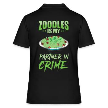 Zoodles Zucchini Pasta Saying - Women's Polo Shirt - black - Back - Ailine (174cm)