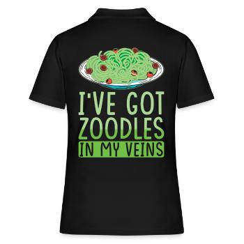Zoodles Zucchini Pasta Saying - Women's Polo Shirt - black - Back - Ailine (174cm)