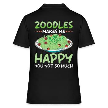 Zoodles Zucchini Pasta Saying - Women's Polo Shirt - black - Back - Ailine (174cm)