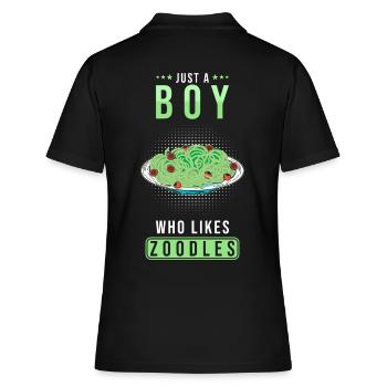 Zoodles Zucchini Pasta Saying - Women's Polo Shirt - black - Back - Ailine (174cm)