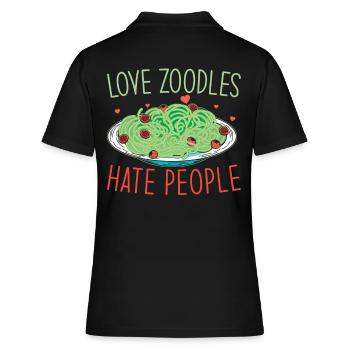 Zoodles Zucchini Pasta Saying - Women's Polo Shirt - black - Back - Ailine (174cm)