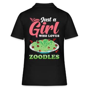 Zoodles Zucchini Pasta Saying - Women's Polo Shirt - black - Back - Ailine (174cm)