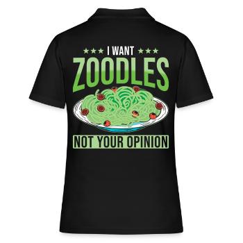 Zoodles Zucchini Pasta Saying - Women's Polo Shirt - black - Back - Ailine (174cm)