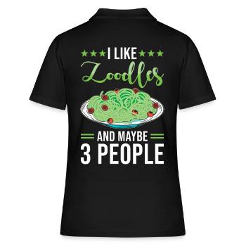 Zoodles Zucchini Pasta Saying - Women's Polo Shirt - black - Back - Ailine (174cm)