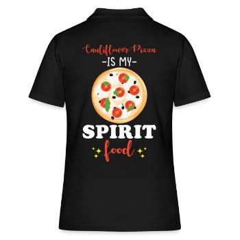 Pizza au chou-fleur Légumes végétariens végétaliens - Polo Femme - noir - Dos - Ailine (174cm)