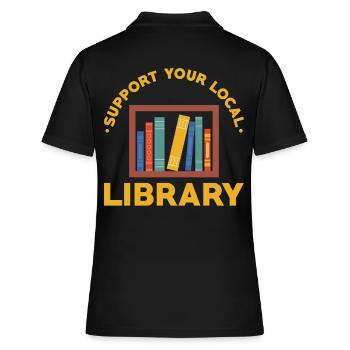 Bibliothèque locale du bibliothécaire - Polo Femme - noir - Dos - Ailine (174cm)