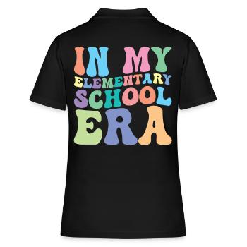 Élève de l’école primaire Retro Groovy - Polo Femme - noir - Dos - Ailine (174cm)