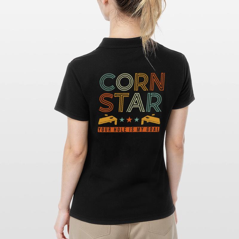Cornstar Cornhole Game Funny Frauen Polo Shirt