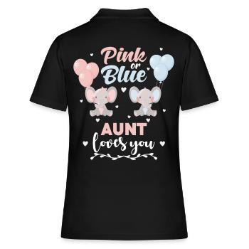 Rosa oder blaue Tante Elefant - Frauen Polo Shirt - Schwarz - Hinten - Ailine (174cm)