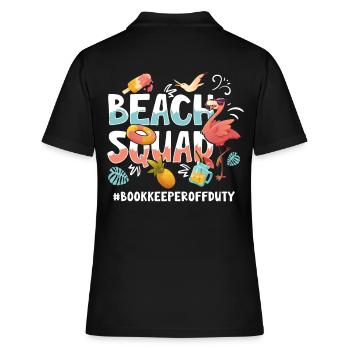 Bookkeeper Vacation Beach Group - Women's Polo Shirt - black - Back - Ailine (174cm)