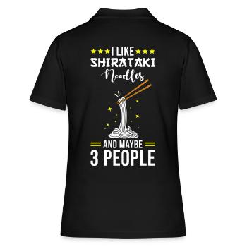 Shiritaki Nudeln - Frauen Polo Shirt - Schwarz - Hinten - Ailine (174cm)