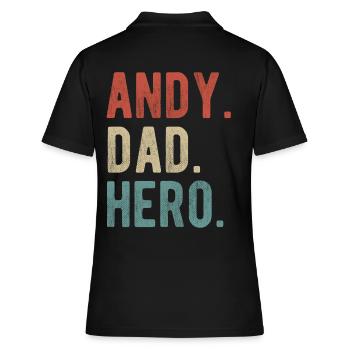 Andy Papa Held - Frauen Polo Shirt - Schwarz - Hinten - Ailine (174cm)