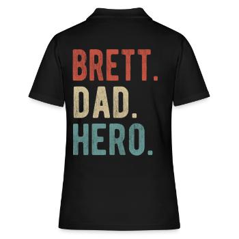 Brett Dad Held - Frauen Polo Shirt - Schwarz - Hinten - Ailine (174cm)