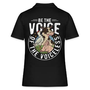 Droits des animaux Vegan Soyez la voix des sans-voix - Polo Femme - noir - Dos - Ailine (174cm)