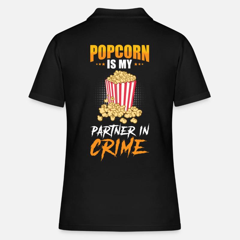 Popcorn amant cadeau drôle pop-corn - Polo Femme - noir