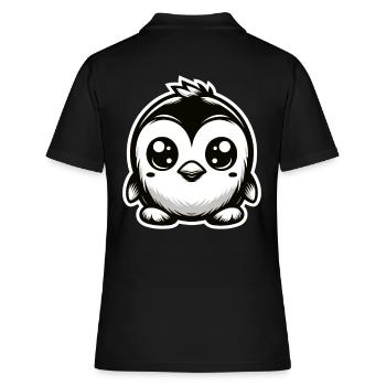 Pingouin Bébé Mignon Kawaii Animal - Polo Femme - noir - Dos - Ailine (174cm)