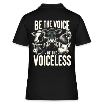 Droits des animaux Vegan Soyez la voix des sans-voix - Polo Femme - noir - Dos - Ailine (174cm)