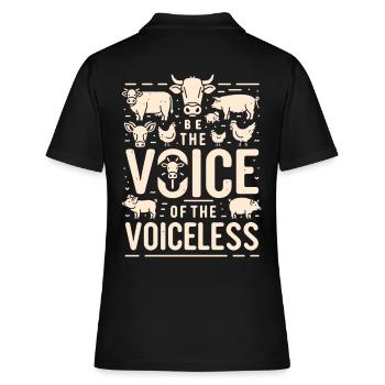 Droits des animaux Vegan Soyez la voix des sans-voix - Polo Femme - noir - Dos - Ailine (174cm)