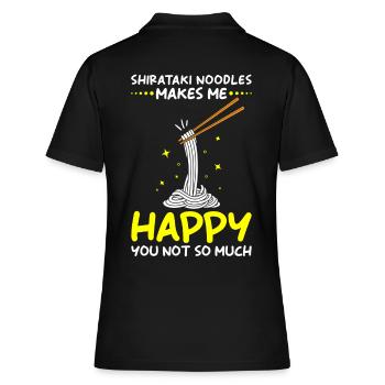 Shiritaki Nudeln - Frauen Polo Shirt - Schwarz - Hinten - Ailine (174cm)