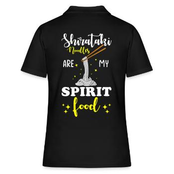 Shiritaki Nudeln - Frauen Polo Shirt - Schwarz - Hinten - Ailine (174cm)