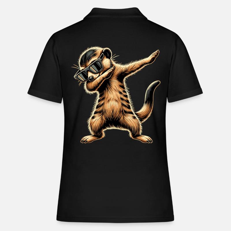 Dabbing Erdmännchen mit Sonnenbrille Cool Erdmännchen - Frauen Polo Shirt - Schwarz