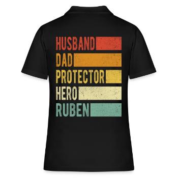 Ruben Name Papa Geschenk - Frauen Polo Shirt - Schwarz - Hinten - Ailine (174cm)