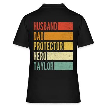 Taylor Name Papa Geschenk - Frauen Polo Shirt - Schwarz - Hinten - Ailine (174cm)