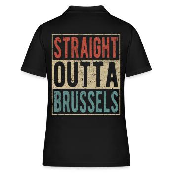 Direkt aus Brüssel - Frauen Polo Shirt - Schwarz - Hinten - Ailine (174cm)