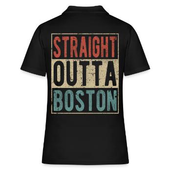 Direkt aus Boston - Frauen Polo Shirt - Schwarz - Hinten - Ailine (174cm)