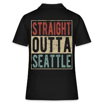 Direkt aus Seattle - Frauen Polo Shirt - Schwarz - Hinten - Ailine (174cm)