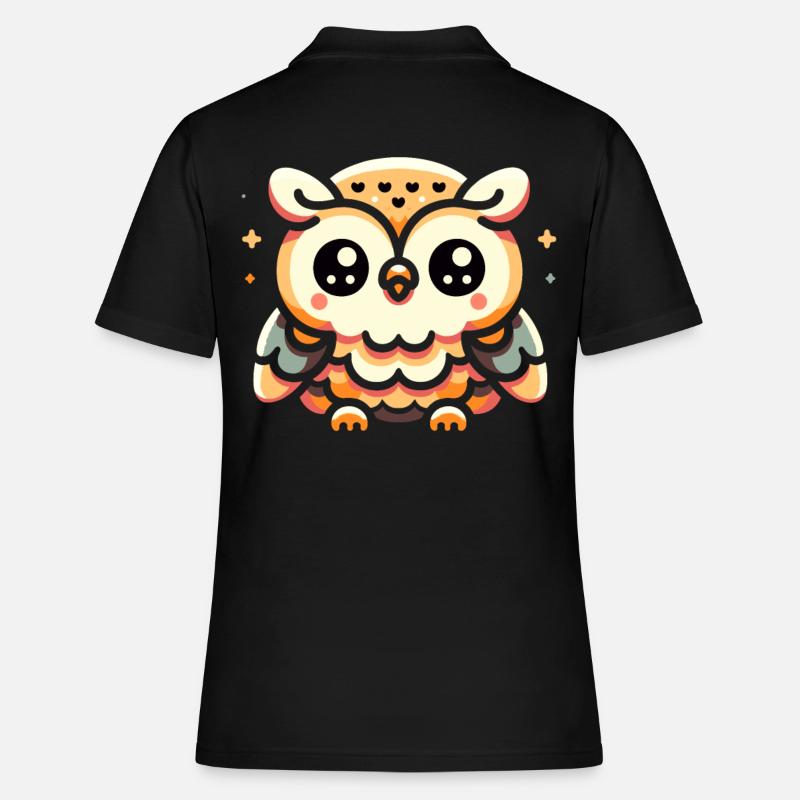 Eule - Frauen Polo Shirt - Schwarz