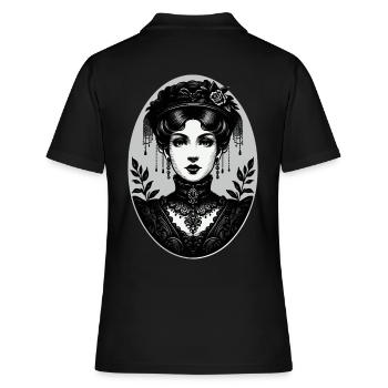 Viktorianisches gotisches Frauenporträt - Frauen Polo Shirt - Schwarz - Hinten - Ailine (174cm)