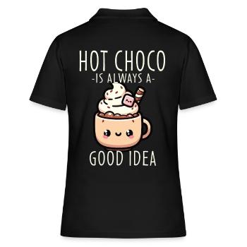 Soothing Hot Chocolate Design For Cocoa - Women's Polo Shirt - black - Back - Ailine (174cm)