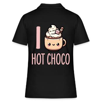 Chaleureux et confortable amateur de chocolat chaud Design graphique - Polo Femme - noir - Dos - Ailine (174cm)