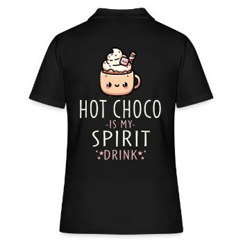 Délice chaud pour les nuits froides Chocolat chaud - Polo Femme - noir - Dos - Ailine (174cm)