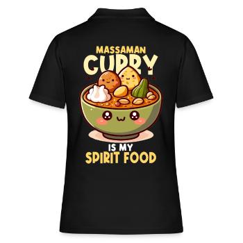 Massaman Curry Thailändisches Essen Kawaii - Frauen Polo Shirt - Schwarz - Hinten - Ailine (174cm)