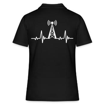 Amateurfunker Amateurfunker Amateurfrequenz Antenne - Frauen Polo Shirt - Schwarz - Hinten - Ailine (174cm)