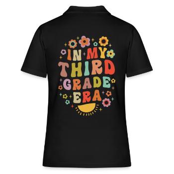 In meiner dritten Klasse Ära 3. Klasse groovy Vintage - Frauen Polo Shirt - Schwarz - Hinten - Ailine (174cm)