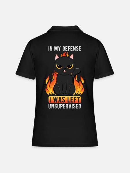 Pour ma défense, on m’a laissé Black Cat sans surveillance - Polo Femme - noir