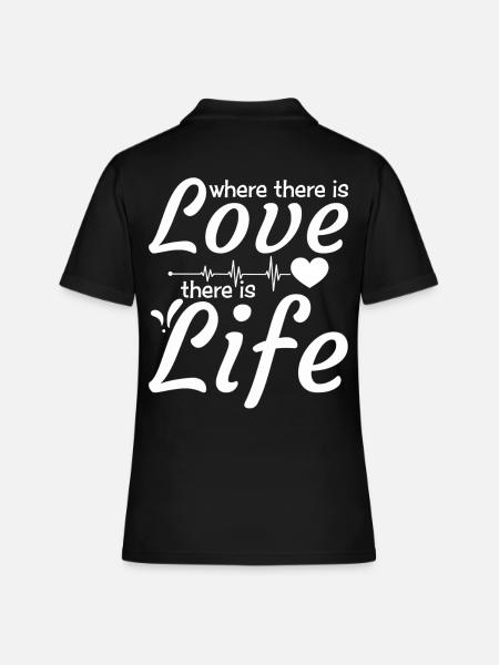 Amour Citation Romantique Inspiration Message Vie - Polo Femme - noir