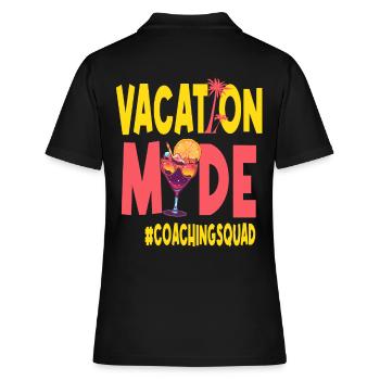 Coaching Urlaub Vacy Mode Coachingsquad - Frauen Polo Shirt - Schwarz - Hinten - Ailine (174cm)