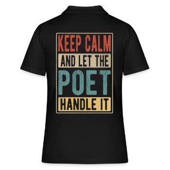 Poet Retro Geschenk - Frauen Polo Shirt - Schwarz - Hinten - Ailine (174cm)
