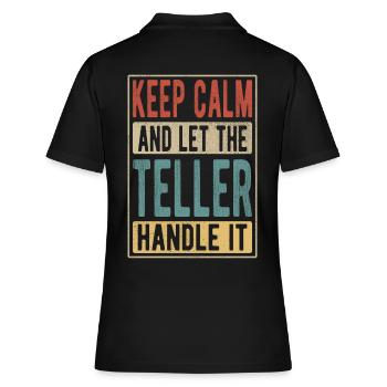 Teller Retro Geschenk - Frauen Polo Shirt - Schwarz - Hinten - Ailine (174cm)