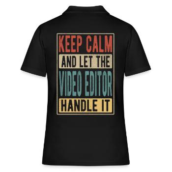 Video Editor Retro Geschenk - Frauen Polo Shirt - Schwarz - Hinten - Ailine (174cm)