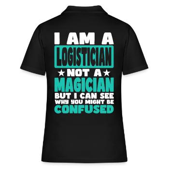 Logistiker - Frauen Polo Shirt - Schwarz - Hinten - Ailine (174cm)