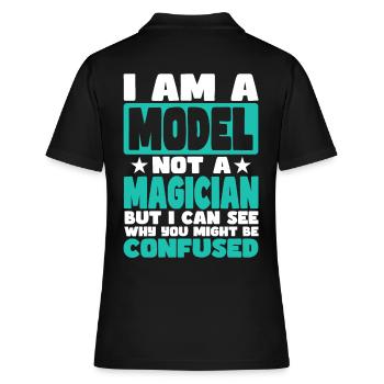 Modell - Frauen Polo Shirt - Schwarz - Hinten - Ailine (174cm)