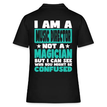 Musikalische Leitung - Frauen Polo Shirt - Schwarz - Hinten - Ailine (174cm)