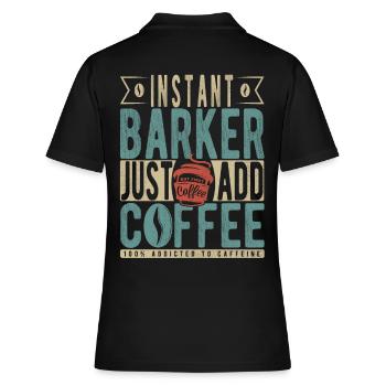 Instant Barker Il suffit d’ajouter du café - Polo Femme - noir - Dos - Ailine (174cm)