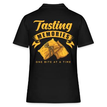 Tamales Mexikanisches Erbe Kindheitserinnerungen - Frauen Polo Shirt - Schwarz - Hinten - Ailine (174cm)