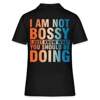 Ich Bin Nicht Dominant Ich Weiß Nur - Frauen Polo Shirt - Schwarz - Hinten - Ailine (174cm)